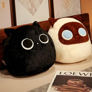 Coussin En Peluche De Chat Mignon Jaune Et Noir, Peluche De Canapé, Jouet En Peluche, Poupée Pour Enfants, Figurine De Chat Adorable.  | Jouet En Peluche Pour Enfants Jouet En Peluche Pour Enfants Jouet En Peluche Pour Enfants