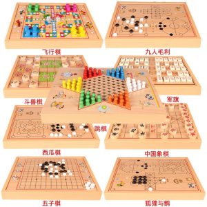 Jeux De Société : Dames Chinoises, Échecs Volants, Gomoku, Jeu Des Bêtes, Jeux Multifonctionnels En Bois Pour Enfants Et Étudiants, Jouets Éducatifs.  | Jouets Éducatifs Pour Enfants Jouets Éducatifs Pour Enfants Jouets Éducatifs Pour Enfants