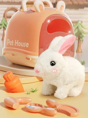 Jouet En Peluche Électrique Pour Enfants, Petit Lapin Blanc, Animal De Compagnie Pour Filles, Poupée Réaliste, Cadeau D’Anniversaire Pour Fille.  | Jouet En Peluche Pour Enfants Jouet En Peluche Pour Enfants Jouet En Peluche Pour Enfants