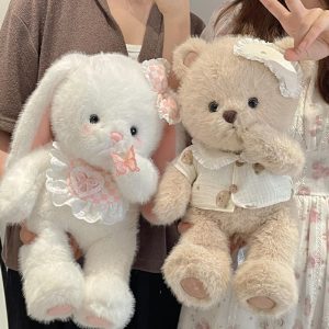 Peluche En Forme De Lapin, Doudou Ours En Peluche, Jouet En Tissu Pour Enfants, Poupée Douce À Câliner, Cadeau D’Anniversaire Pour Filles.  | Jouet De Poupée Pour Enfants Jouet De Poupée Pour Enfants Jouet De Poupée Pour Enfants