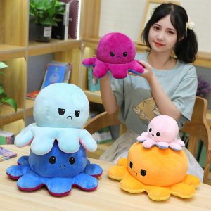 Poupée En Peluche Octopus Réversible Ultra Douce Pour Enfants, Jouet En Forme D’Octopus À Expressions Changeantes, Peluche À Huit Bras.  | Jouet En Peluche Pour Enfants Jouet En Peluche Pour Enfants Jouet En Peluche Pour Enfants